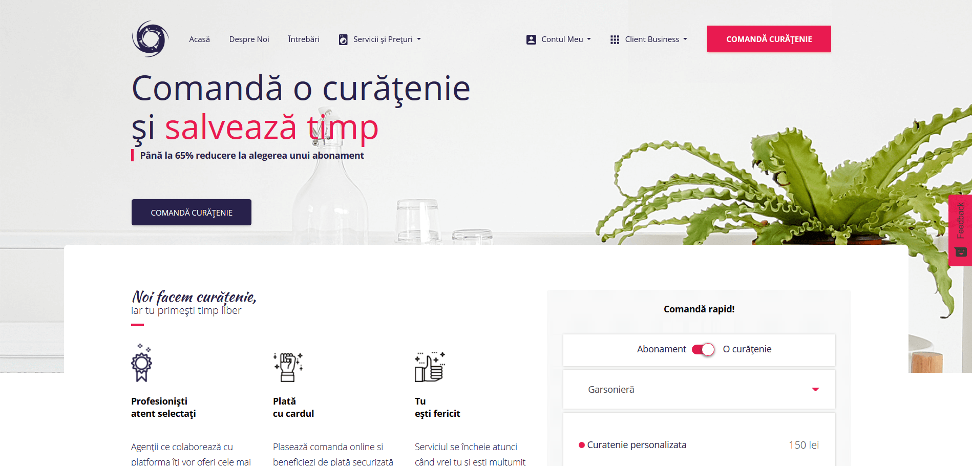 Client  Platforma ecommerce DevShop - Platforma ecommerce prestare servicii curatenie Cleany